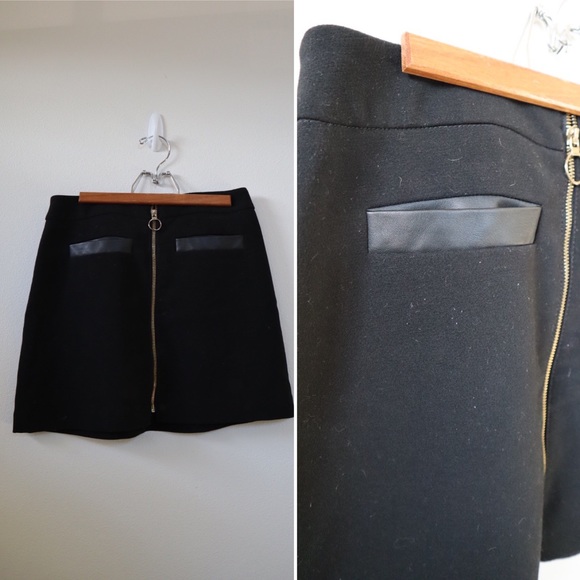 Front zip faux leather skirt - Picture 1 of 1